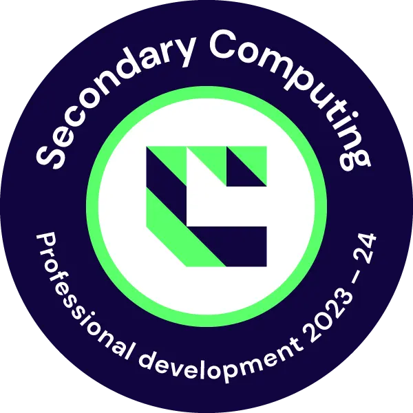 Accreditation badge for: " Secondary Computing - Professional Development 2023-2024"
